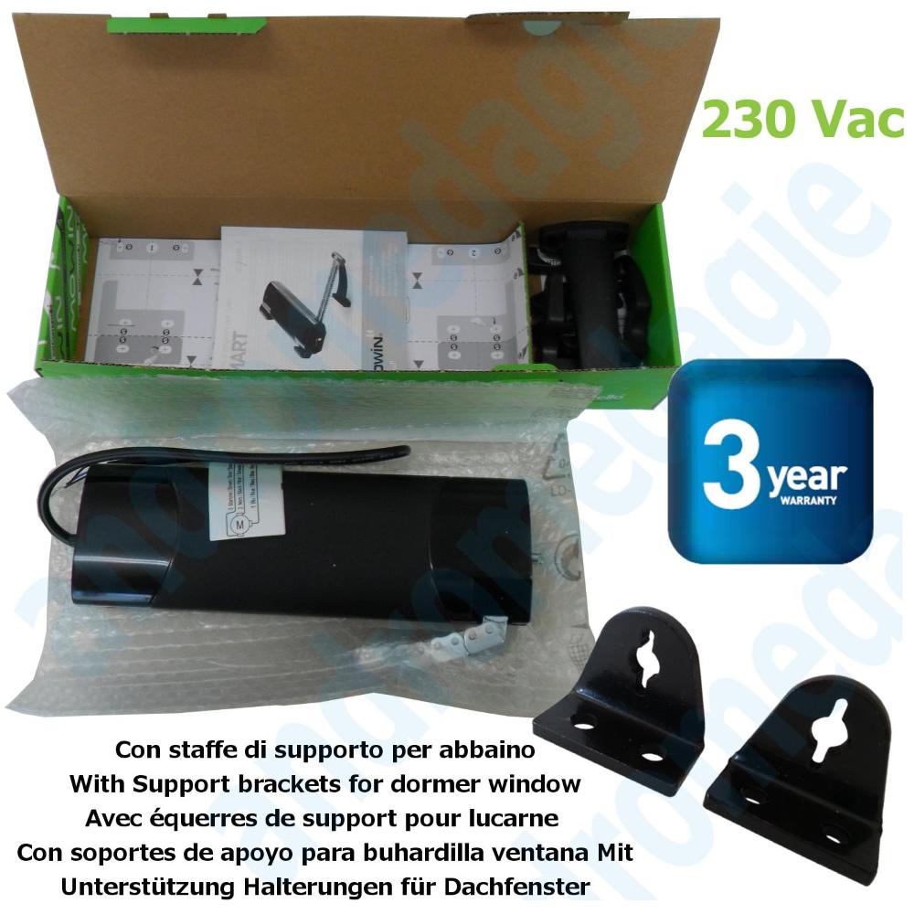 SMART 230V NEGRO + SOPORTES DE BUHARDILLA NEGRO