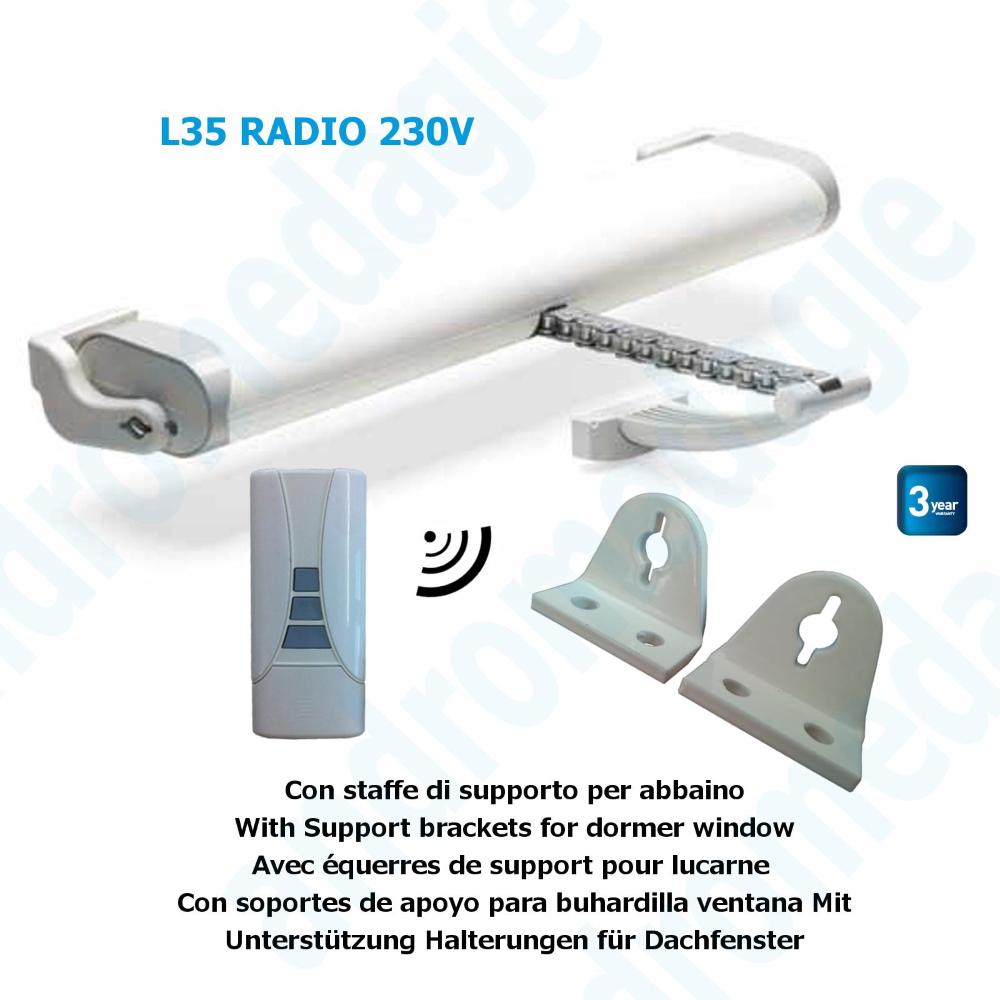 LIWIN RADIO 350N 230V WHITE + R1 CONTROL WHITE + SUPPORT DORMER WHITE