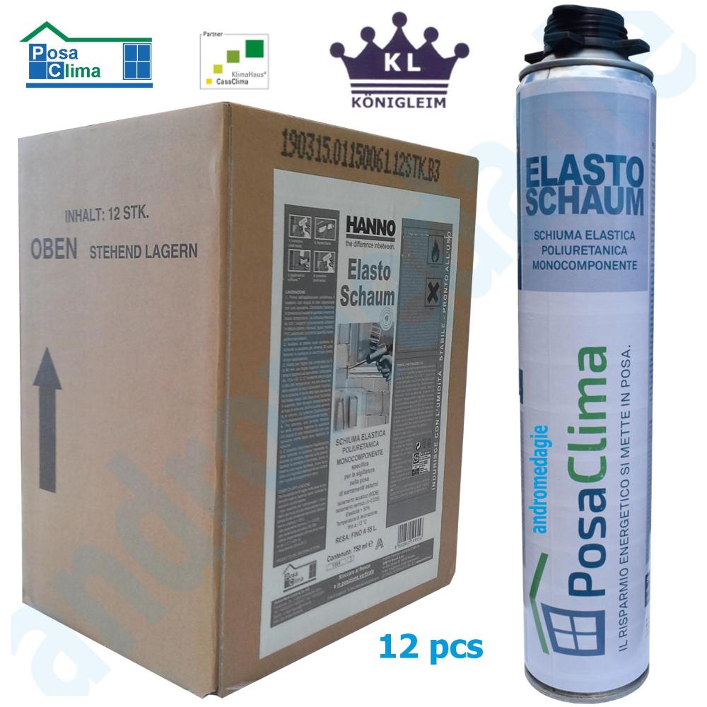 SCHIUMA POLIURETANICA ELASTICA ELASTOSCHAUM 750ML 12 PZ