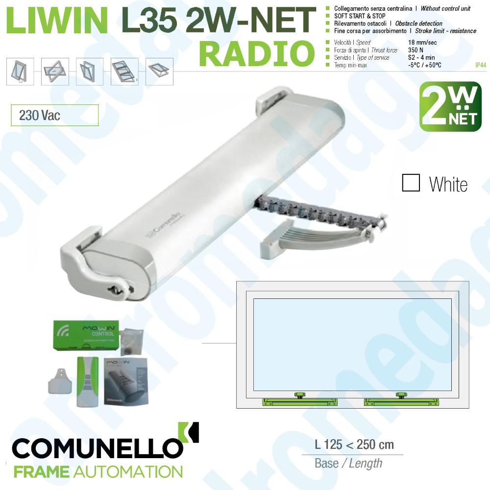 LIWIN 2W-NET RADIO 350N 230V WEIß + R1 CONTROL GRÜN + SUPPORT DACHGAUBE