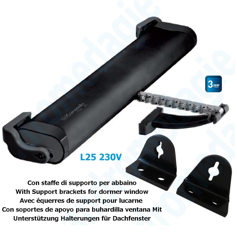 LIWIN 250N 230V NERO + STAFFE DI SUPPORTO PER ABBAINO NERE