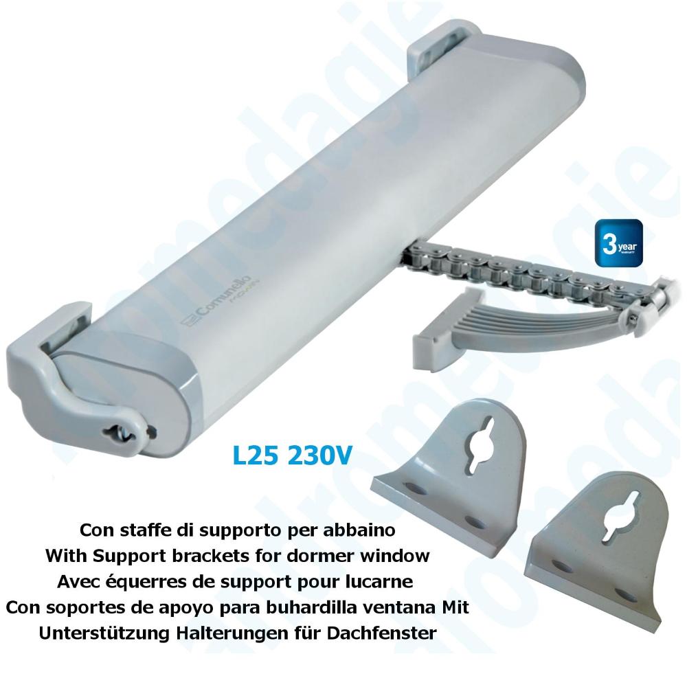 LIWIN 250N 230V GREY + SUPPORT BRACKETS FOR DORMER WINDOW GREY