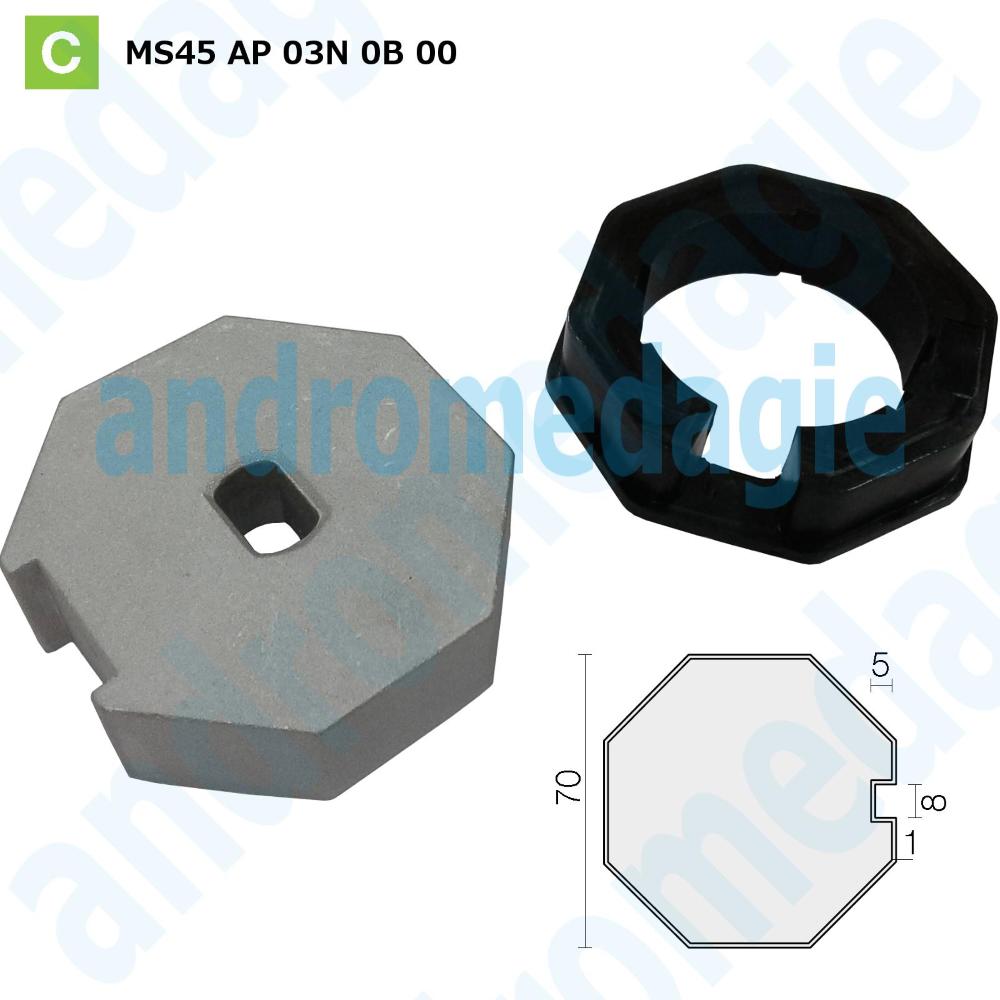 POLEA CORONA OCTAGONAL Ø70 MM S45