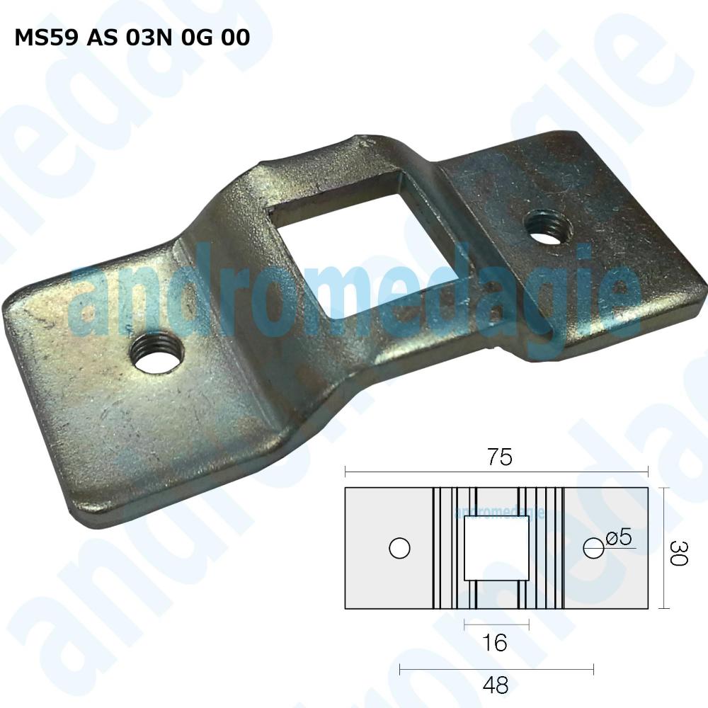 HALTERUNG 48 MM - QUADRAT 16 MM VERZINKT