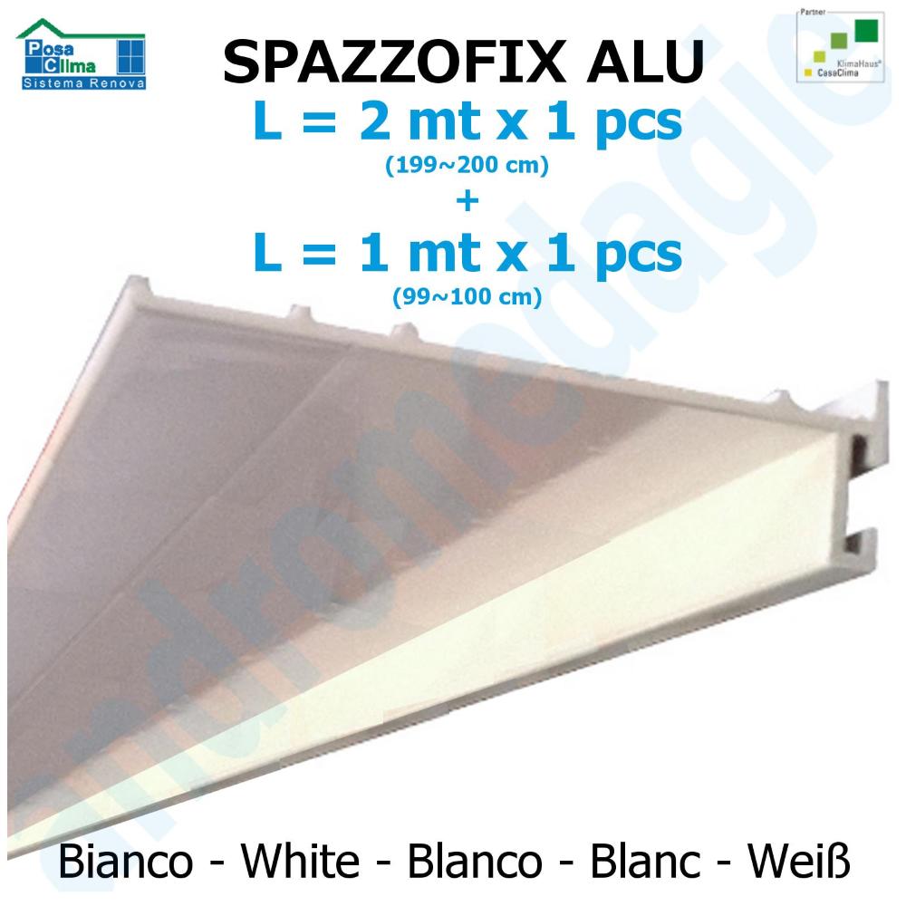 SPAZZOFIX ALU BLANCO L=2MT+1MT (199~200CM+99~100CM)