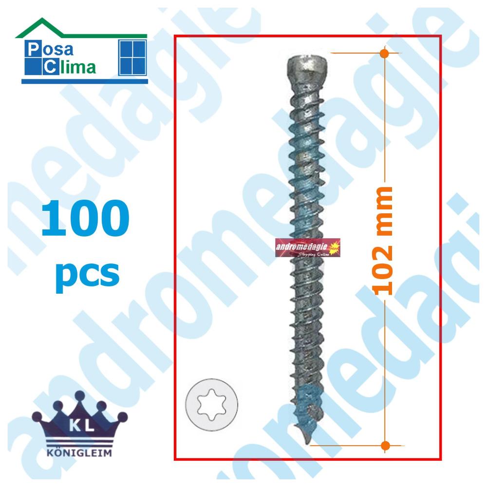 TORNILLOS TORX Ø 7,5MM T30 CABEZA CILÍNDRICA L=100MM CINCADA BLANCA 100 UDS